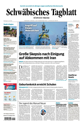 Cover of Schwabisches Tagblatt - Tubinger Chronik
