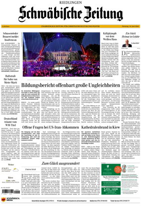 Cover of Schwabische Zeitung (Riedlingen)