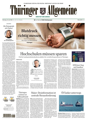Cover of Thuringer Allgemeine (Arnstadt und Ilmenauz)