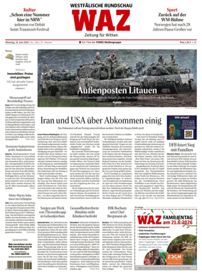 Cover of Westdeutsche Allgemeine Zeitung (Witten)