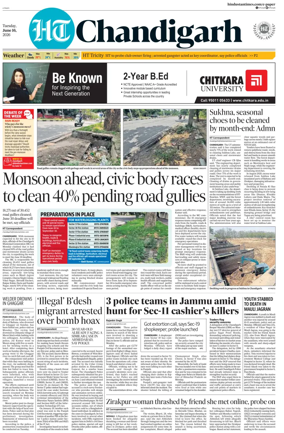 Cover of Hindustan Times (Chandigarh) - Live