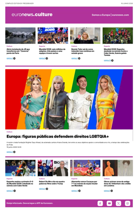 Cover of Euronews Culture and Sport (Portuguese)