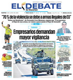 Cover of El Debate de Mazatlan