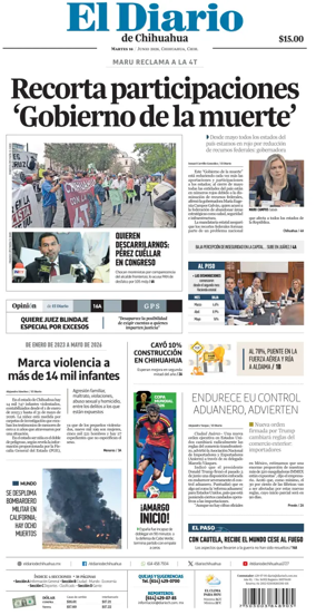 Cover of El Diario de Chihuahua