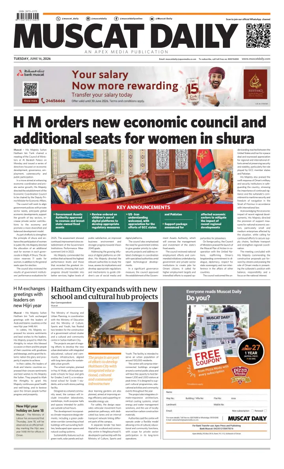Cover of Muscat Daily