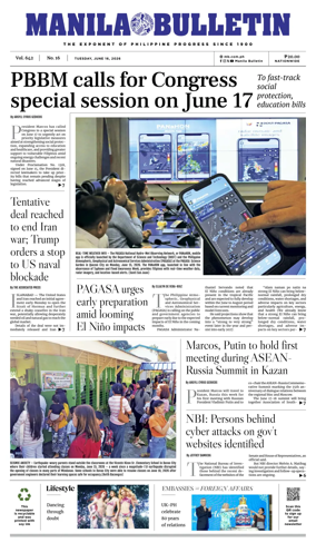 Cover of Manila Bulletin