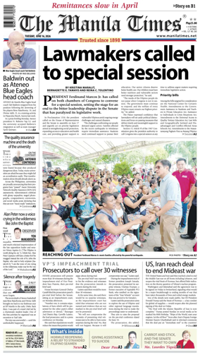 Cover of The Manila Times