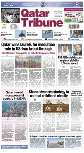 Cover of Qatar Tribune