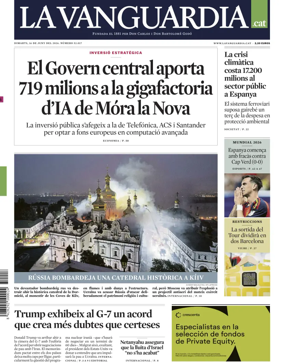 Cover of La Vanguardia (Catalonia - 1st edition)