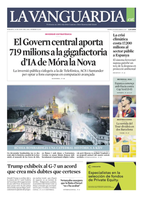 Cover of La Vanguardia (Catala)