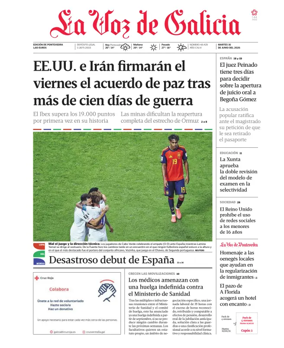 Cover of La Voz de Galicia (Pontevedra)