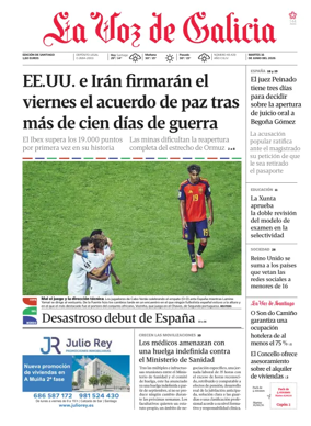 Cover of La Voz de Galicia (Santiago)