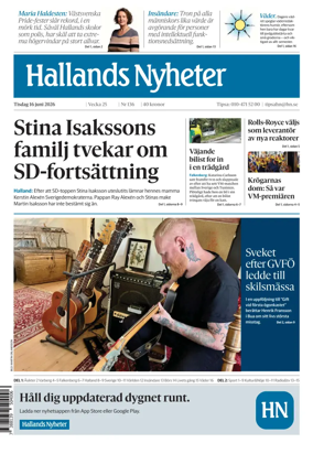 Cover of Hallands Nyheter