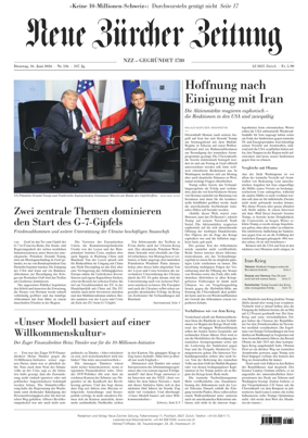 Cover of Neue Zurcher Zeitung