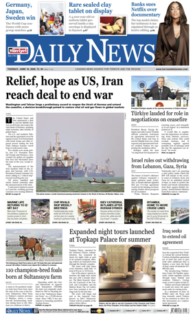 Cover of Hurriyet Daily News & Economic Review