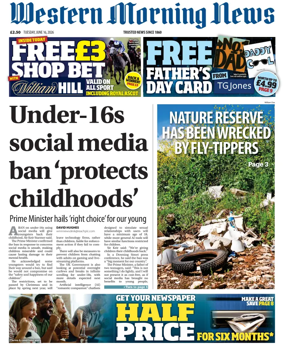 Cover of Western Morning News
