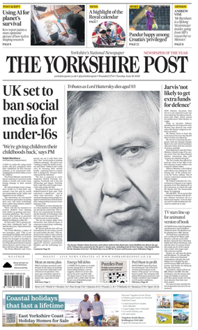 Cover of Yorkshire Post