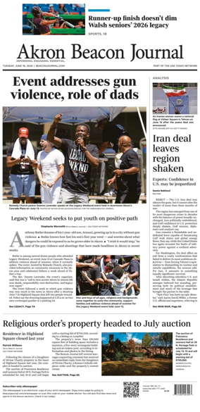 Cover of Akron Beacon Journal
