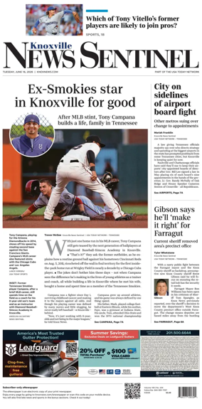Cover of Knoxville News Sentinel