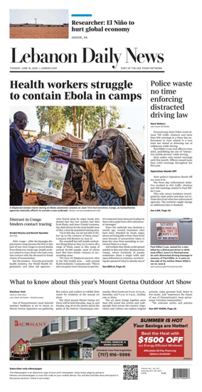 Cover of Lebanon Daily News
