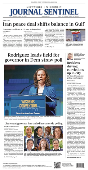 Cover of Milwaukee Journal Sentinel
