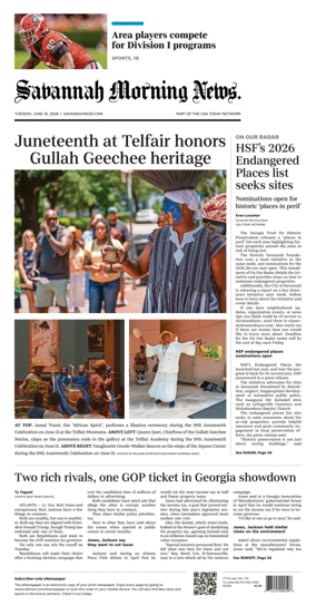 Cover of Savannah Morning News