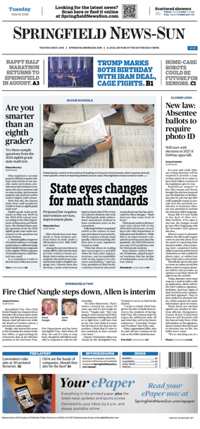 Cover of Springfield News-Sun
