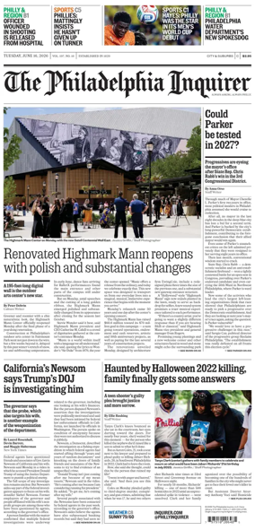 Cover of The Philadelphia Inquirer (South Jersey edition)