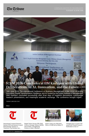 Cover of Tribune India - Compiled Edition