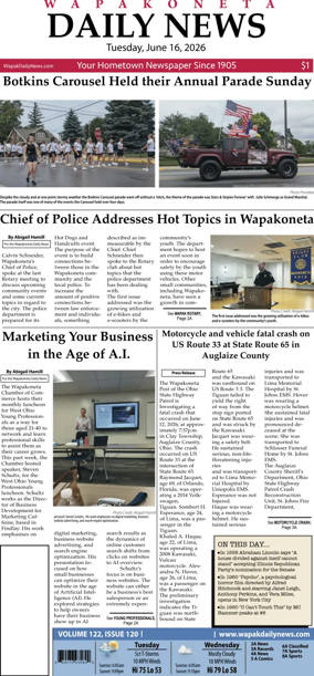 Cover of Wapakoneta Daily News