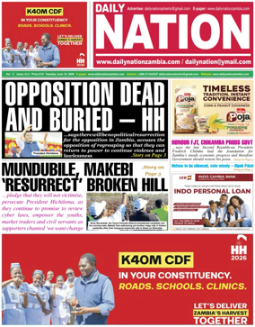 Cover of Daily Nation Newspaper