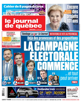 Cover of Le Journal de Quebec