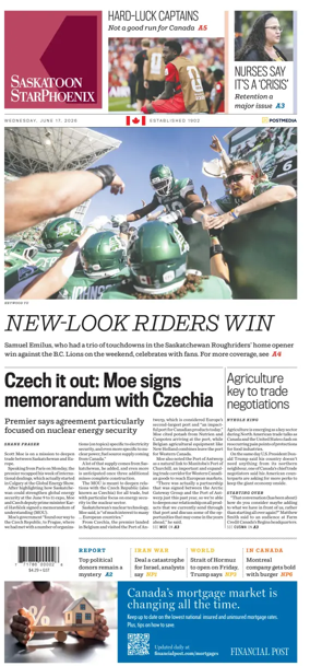 Cover of Saskatoon StarPhoenix