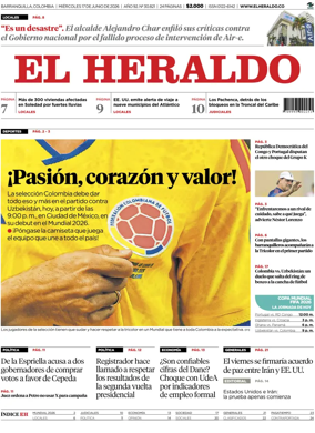 Cover of El Heraldo (Colombia)