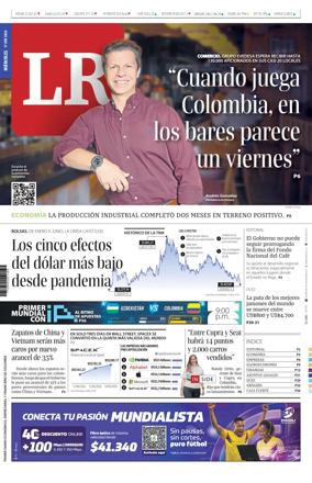 Cover of La Republica (Colombia)