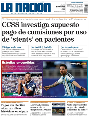 Cover of La Nacion (Costa Rica)