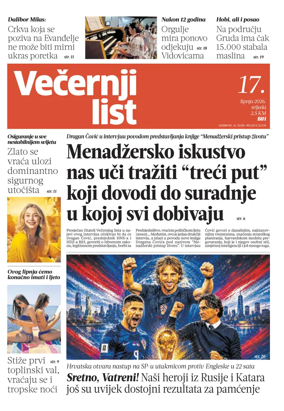 Cover of Vecernji list BiH