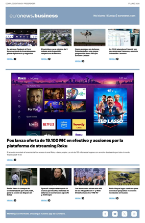 Cover of Euronews Business (Spanish) Compiled Edition
