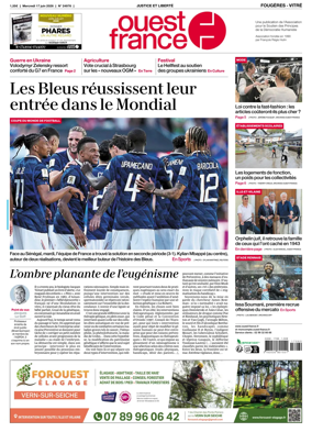 Cover of Ouest-France (Fougeres Vitre)