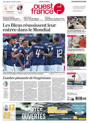 Cover of Ouest France (Les Sables-d'Olonne)