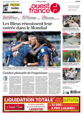 Cover of Ouest France (Lorient)