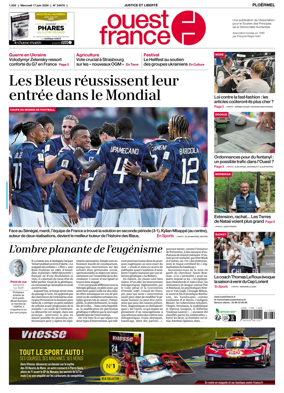Cover of Ouest France (Ploermel)
