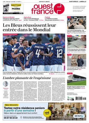 Cover of Ouest-France (Saint-Brieuc Lamballe)