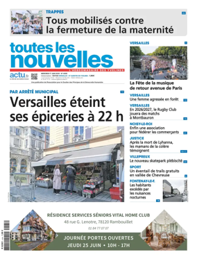 Cover of Toutes les Nouvelles (Versailles / Saint-Quentin-en-Yvelines)