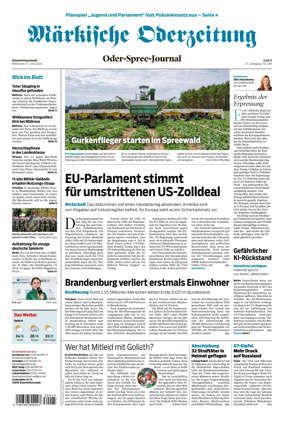 Cover of Markische Oderzeitung Eisenhuttenstadt