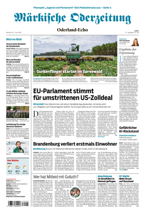 Cover of Markische Oderzeitung Oderland-Echo
