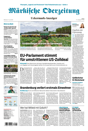 Cover of Markische Oderzeitung Uckermarkanzeiger