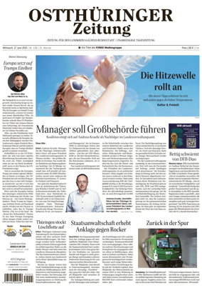 Cover of Ostthuringer Zeitung (Landkreis Saalfeld-Rudolstadt)