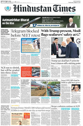 Cover of Hindustan Times (Delhi)