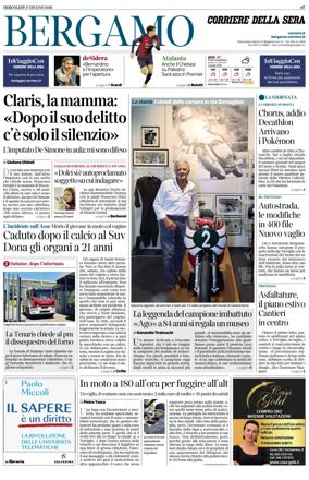 Cover of Corriere della Sera (Bergamo)